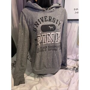 Victoria's Secret  VS pink  art vintage paint splatter studded Hoodie pullover